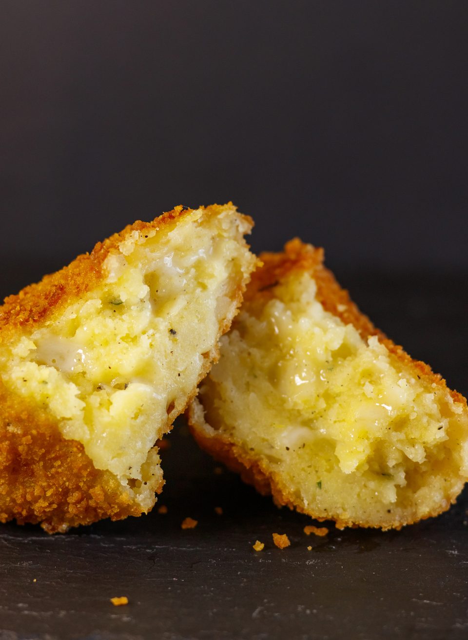 Crocchè di patate Garzia fritto e aperto: il cuore di patate